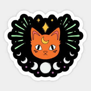 Magical Orange Cat Sticker